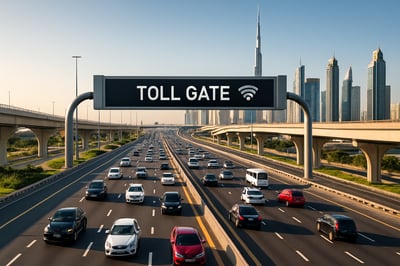 Dubai toll road with efficient traffic flow